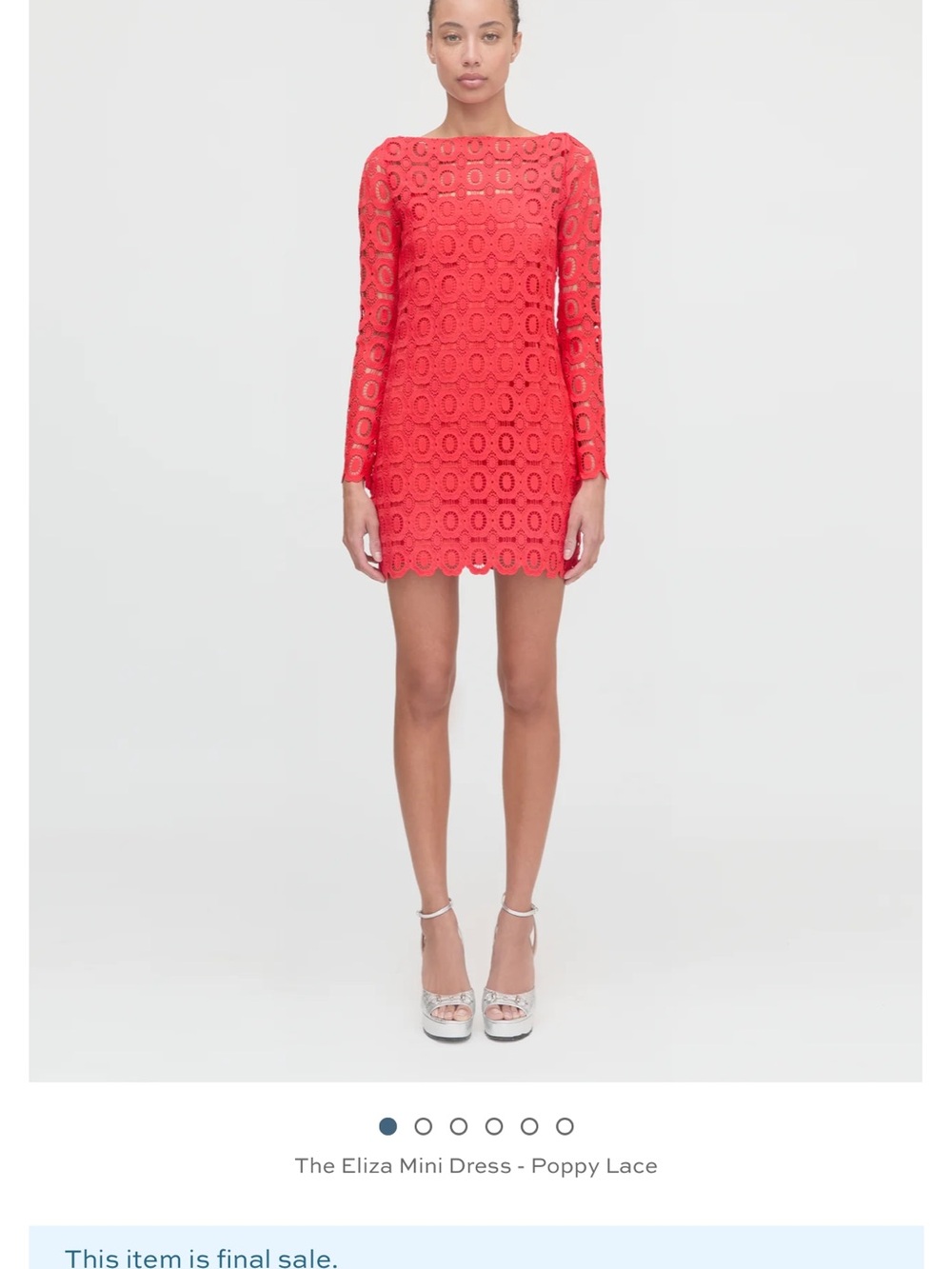 Hill House Red Lace Long-Sleeve Mini Dress